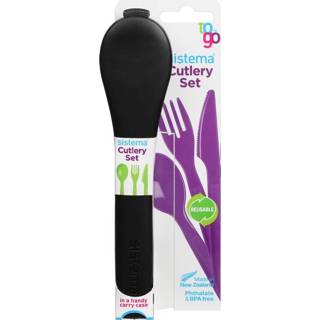 👉 Bestek zwart Sistema To Go • Cutlery Set 3-delig