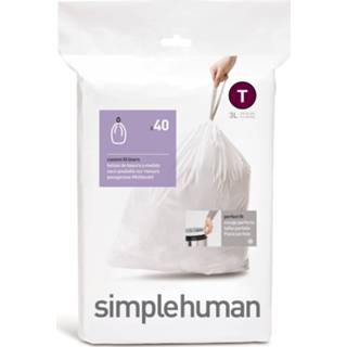 Vuilniszak active Simplehuman Vuilniszakken Code T 3 liter Pak van 40 Stuks 838810010489