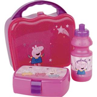 👉 Lunchbox unisex hoofdmateriaa kunststof meerkleurig Peppa Pig - Brotzeit-Set 4043946292722