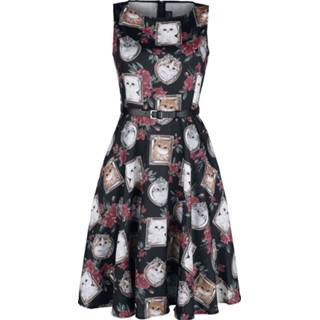 👉 Sleeveless vrouwen s meerkleurig Voodoo Vixen - Framed Kitties Flare Dress Medium-lengte jurk 5056290482236
