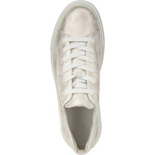 👉 Sneakers zilverkleur leer glad effen vrouwen zilver Sneaker van zacht Paul Green 9010095660158