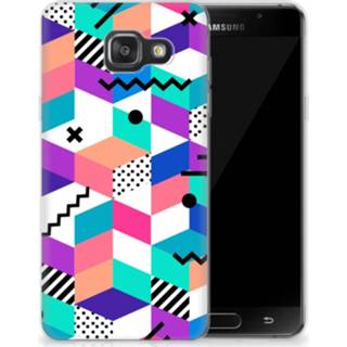 👉 Houten blok Samsung Galaxy A3 2016 TPU Hoesje Blokken Kleurrijk 8718894902073