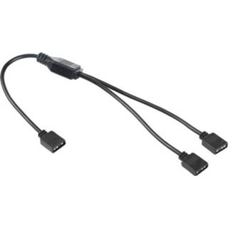 Moederbord zwart active 3-pins 5V 1 tot 2 AURA RGB pc-koeling verlengkabel voor Asus (zwart)