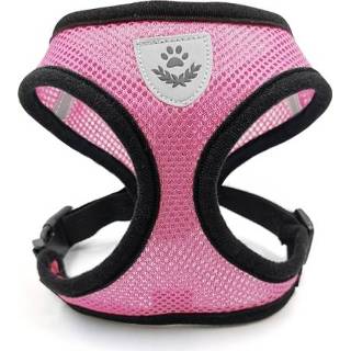 👉 Borstband roze medium active Pet Kleine Hond Kat Ademend Walking Vest, Grootte: L Borst terug (roze)