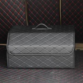 👉 Opbergdoos zwart groot active Auto Trunk Opvouwbare opbergdoos, Rhombic Grid formaat: 54 x 32 30cm (zwart)