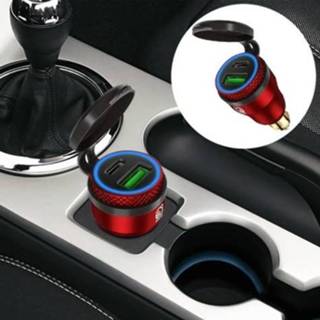 👉 Motorfiet rood blauw klein active Motorfiets Europese stijl kaliber aluminiumlegering QC 3.0 + PD Snel opladen USB-oplader, schaalkleur: (blauw licht)