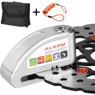 👉 Motorfiet zilver active Motorfietsen / fiets Antidiefstalslot Alarm Schijfremmen Slot met kabel en tas (zilver)