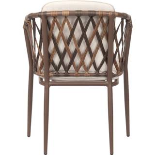 👉 Terrasstoel bruin Noor rattan tuinstoel - met zitkussens 8720604642193