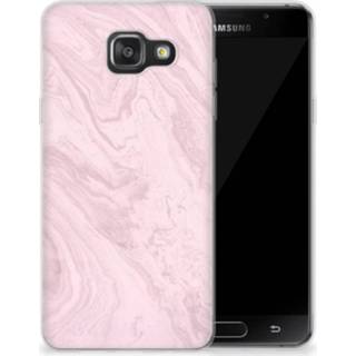 👉 Siliconen hoesje roze Samsung Galaxy A3 2016 TPU Marble Pink - Origineel Cadeau Vriendin 8718894805084