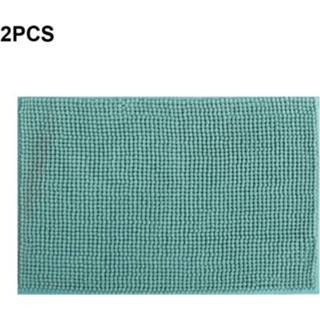 👉 Tapijt groen active 2 stks kortharige grote deeltjes chenille absorberende deurmat, maat: 50x80cm (water groen)