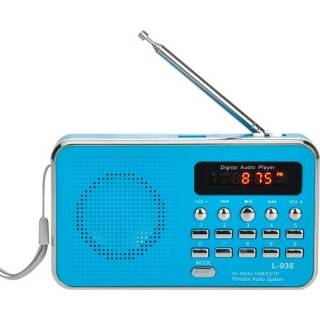 Blauw active L-938 FM AM oplaadbare radio-ondersteuning Kaart MP3-afspelen (blauw)