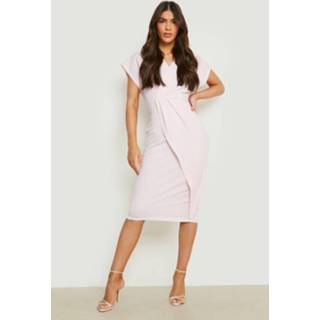 👉 Wikkel Midi Jurk, Blush
