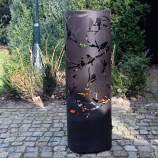 👉 Zwart staal Esschert Design Vuurton Birds on Twig koolstofstaal FF409 8714982144684