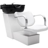 👉 Waskom wit zwart kunstleer active Wasstoel met 137x59x82 cm en 8720286605196