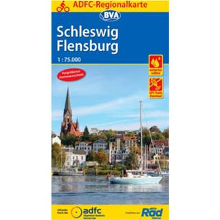 👉 Fiets kaart BVA Bikemedia - Adfc-Regionalkarte Schleswig Flensburg Fietskaart 6. Auflage 2018 9783870738433