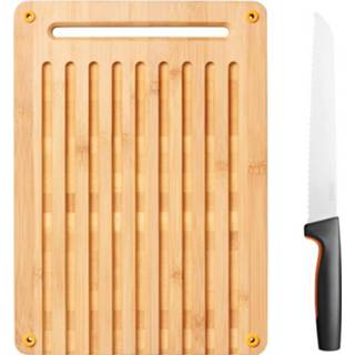 👉 Bamboe Fiskars Functional Form Set broodsnijplank en mes 6424002012962
