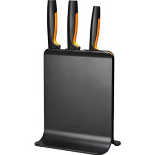 👉 Messenhouder kunststof staal Fiskars Functional Form messenblok met 3 messen Japans roestvrij | handvat SoftGrip 6424002013006