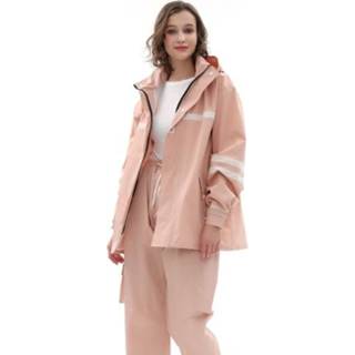 👉 Regenjas XL active Raninfreem Outdoor Fashion Double Riding Reflection Raincoat Rain Pants Suit (Lotus Color)