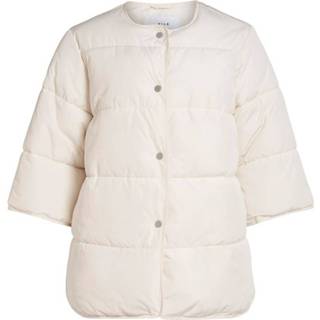 👉 Gewatteerde jas beige birch vrouwen VILA 3/4-mouwen Dames 5713788591206