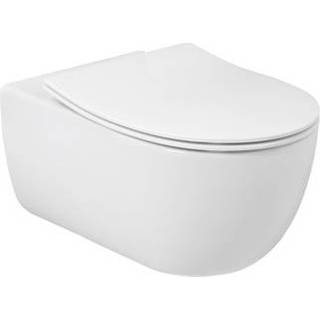 👉 Zitting wit Plieger Kansas wandclosetpack met rimless diepspoel toilet en slim softclose 36 x 54,5 cm,