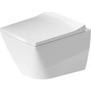 👉 Wandcloset wit toiletpot viu Duravit Rimless compact diepspoel met Hygieneglaze en verdekte bevestiging 37 x 48 cm,