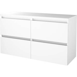👉 Badmeubelset wit BWS Salt 120x46cm Greeploos 4 Lades Met Afdekplaat Ice White 8719304931973