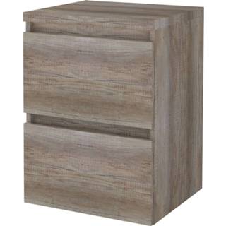 Badmeubelset bruin BWS Salt 50x46cm Greeploos 2 Lades Met Afdekplaat Scotch Oak 8719304931843