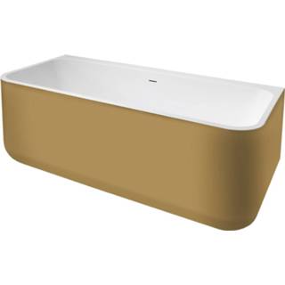 👉 Vrijstaand bad goud XenZ Half Guido 160x71x62 cm Solid Surface 8720247141459