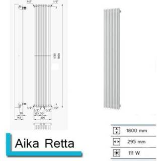 👉 Handdoekradiator zwart Plieger Aika Retta 1800 x 295 mm Mat 8711238388168