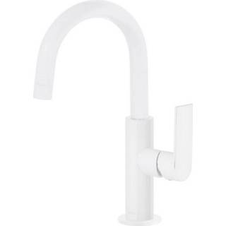 👉 Wastafelmengkraan wit Tres Loft Colors 1-Hendel Uitloop Gebogen 17 cm Rond Mat 8429546510729