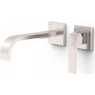 👉 Wastafelmengkraan RVS look messing mengkraan zonder waste Slim Exclusive bouw hendel keramisch standaard perlator Inbouw Tres 2 Delen Lange Gebogen Uitloop en 8429546534466