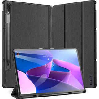 👉 Tablethoes blauw active geschikt voor Lenovo Tab P12 Pro - Dux Ducis Domo Book Case Cover met Houder Styluspen 6934913040300