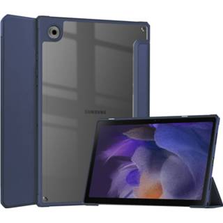 👉 Tablethoes transparante zwart active Case2go - Tablet Hoes geschikt voor Samsung Galaxy Tab A8 (2021) 10.5 Inch Case Tri-fold Back Cover 8719793163336