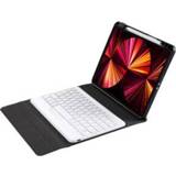 👉 Tablet toetsenbord wit active Hoes geschikt voor Apple iPad Air 2022 / 2020 - 10.9 inch Met Draadloos Bluetooth Keyboard en Stylus pen houder 8719793178798