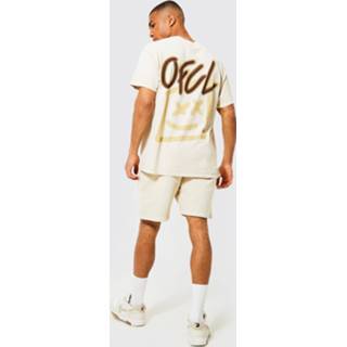 👉 Oversized Overdye Official Graffiti Set Met Shorts, Sand