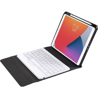 👉 Tablet toetsenbord wit active Hoes geschikt voor Apple iPad 2021 / 2020 2019 - 10.2 inch Met Draadloos Bluetooth Keyboard en Stylus pen houder 8719793178774