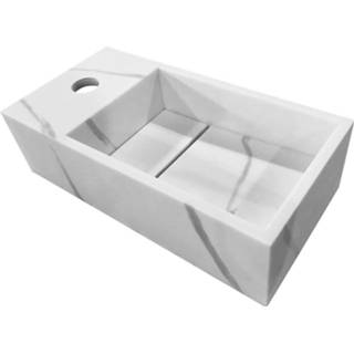 👉 Fontein wit Wiesbaden Noble 36x18x10 cm Links Solid Surface Marmerlook 8720365814228