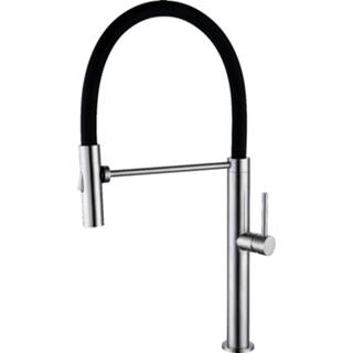 👉 Keukenkraan zwart staal chroom Allibert Lugo Roestvrij Pull Out Zwart/Chroom 3588560387474