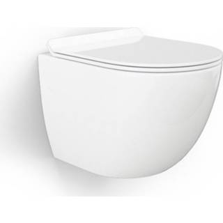 Wandcloset wit glans Best Design Lavina Rimless 49 cm Inclusief Zitting 8719323067523