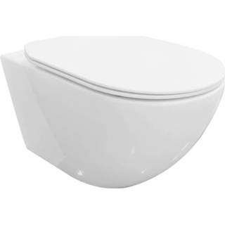 👉 Wandcloset wit glans Best Design Guliano 55 Rimless Inclusief Zitting 8719323067981