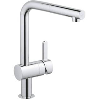 👉 Keukenkraan chroom GROHE Flair 1-gats met hoge L-uitloop en uittrekbare handdouche 32,3 cm,