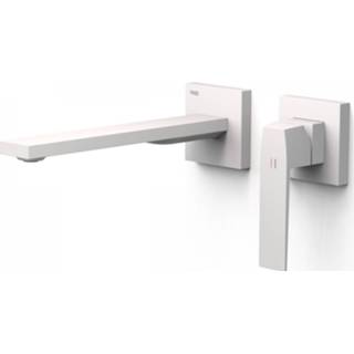 👉 Wastafelmengkraan wit Mat messing mengkraan zonder waste Slim Exclusive bouw hendel keramisch standaard perlator Inbouw Tres 2 Delen Lange Rechte Uitloop en 8429546534060