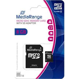 MediaRange 8 GB microSDHC Class 10, Incl. SD adapter 4260283113514