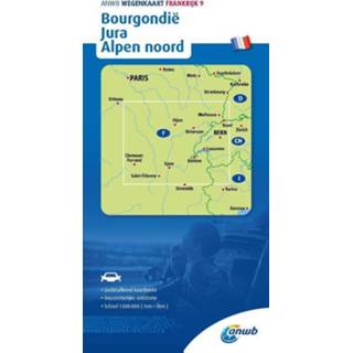 👉 Wegenkaart ANWB Frankrijk 9. Bourgondie/Jura/Alpen-Noord - (ISBN: 9789018048402) 9789018048402