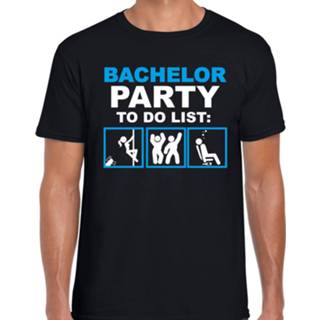 👉 Feest t-shirt zwart katoen mannen Bachelor party to do list vrijgezellen heren