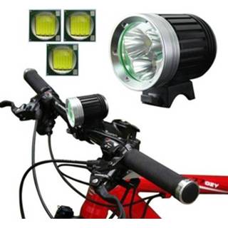 👉 Hoofdlamp wit Fietslicht HeadLamp, 4-standen, 3x CREE XM-L T6 LED, licht, Lichtstroom: 3800lm