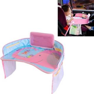 Eettafel transparante roze active kinderen baby's waterdichte speelgoed organisator baby veiligheid lade toeristische schilderij houder met touchscreen tas (roze olifant)