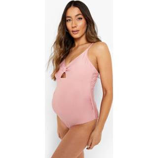 👉 Zwangerschap Badpak Met Rug Strik, Rose