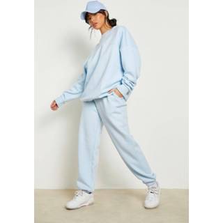 Oversized Gerecyclede Basic Joggingbroek, Light Blue