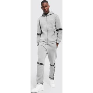 👉 Zip Hooded Tracksuit With Man Tape, Charcoal